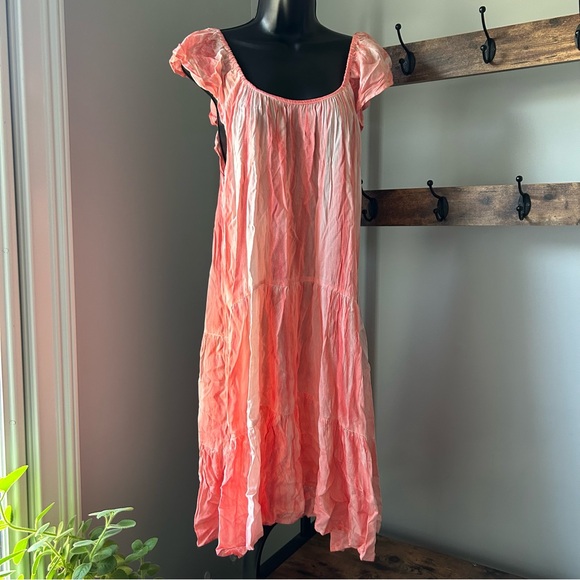 Raviya Women's Tiered Dress Cover-Up tiered dress in Coral size Medium NEW - Picture 5 of 5